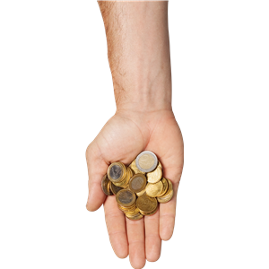 Coins in hand PNG image-3569